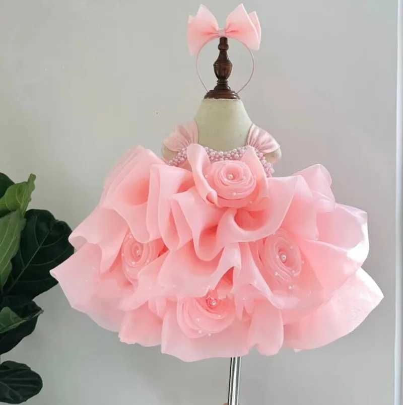 Newly arrived cute baby girl dress with bow baby Tutu Baptist costume childrens birthday dress baby Christmas gift 12M 18M 24M 3T X250203