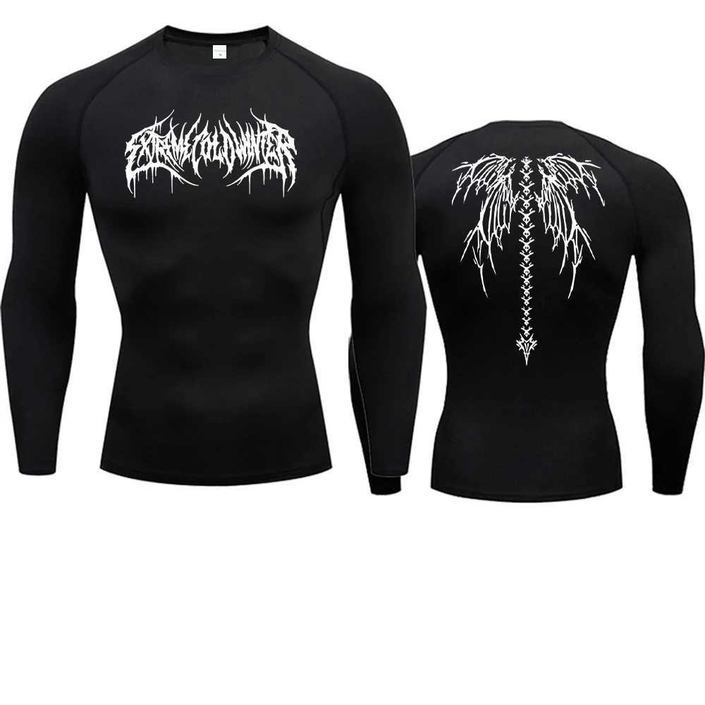 Bat print compression mens summer short sleeved Rush protective gym running T-shirt sports quick drying T-shirt top X250203