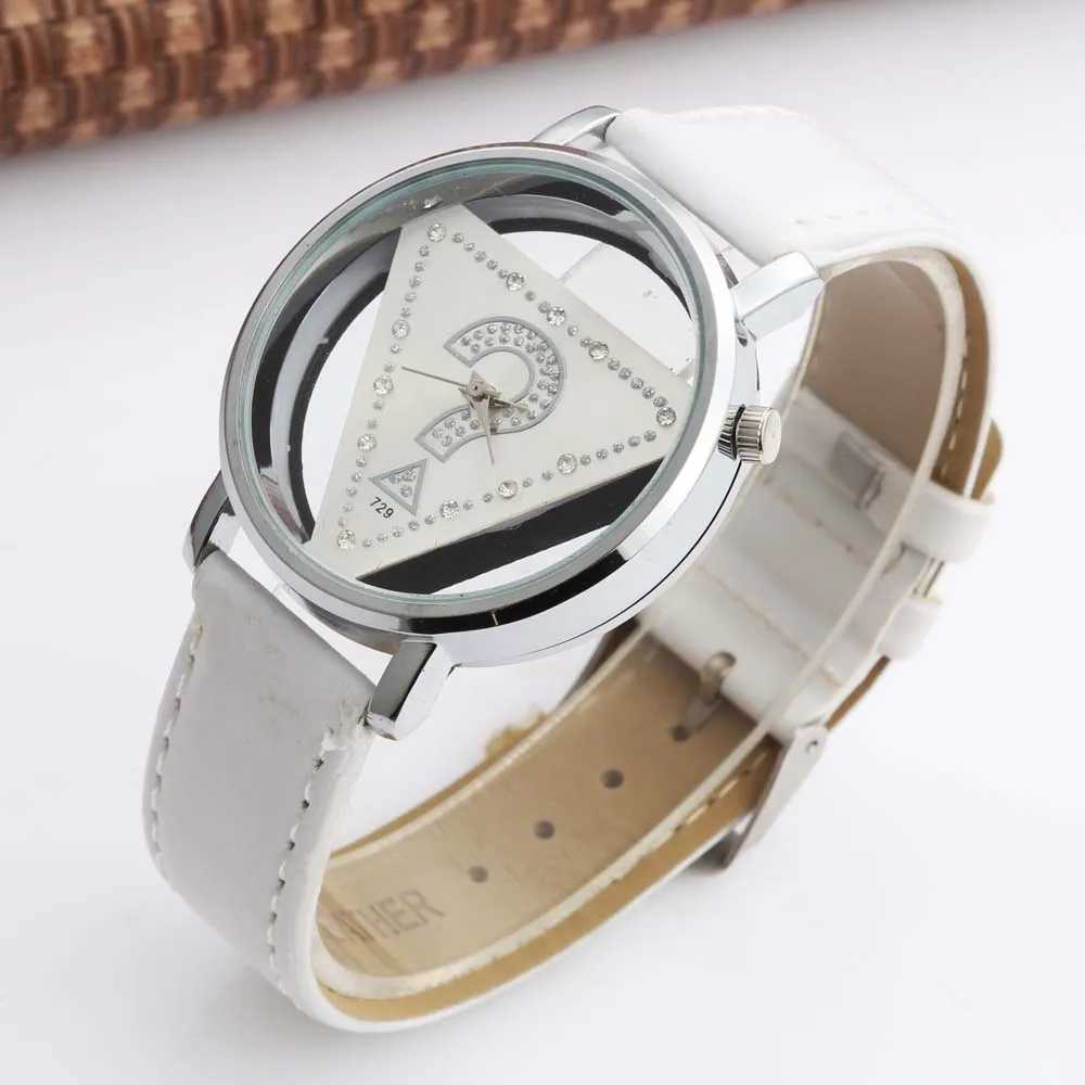 Wage Wen Watches Ladies Watches Fashion Triangle Watches Wen Transparent Watches Quartz Wristwatches Leather watch women X250203
