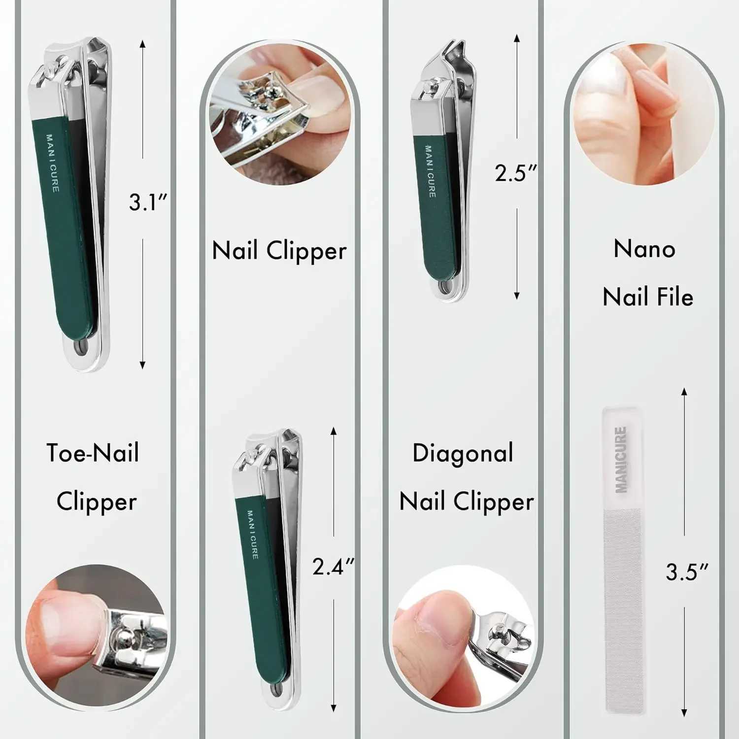 Manicure Set Stainless Steel Nail ClipperProfessional Men/Women Nail Clippers Kit 4 PcsTravel Manicure Grooming Kit Nail ClippXJ250116