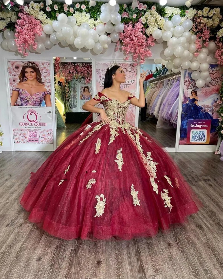 2025 Luxury Court Train Quinceanera Dresses Off the Shoulder for Teen Vestidos 15 De Quinceanera Lace Appliques Custom Made