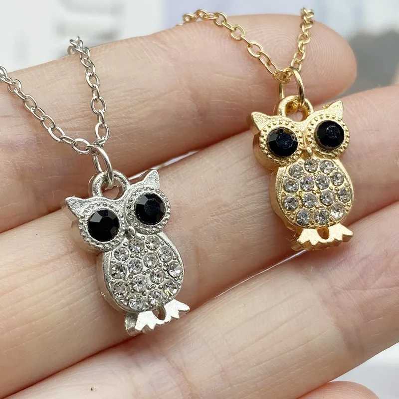 Charm Gold Color Crystal Cross Pendant Necklace For Women Men Tower Circle Owl Couple Jewelry Gift Neck Chain Choker AccessoriesXJ250121