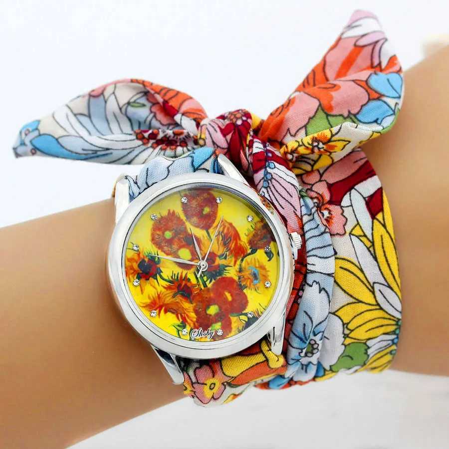 Shsby New Ladies Cloth Wristwatch Fashion Wen Dress Watch High Quality Silver Quartz Watch Sweet Girls Watch Fabric Clock X250203