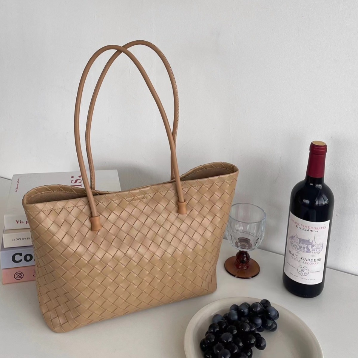 New cowhide woven bag summer, and niche, large capacity genuine leather single shoulder women's bag, armpit high-end feeling for commuting