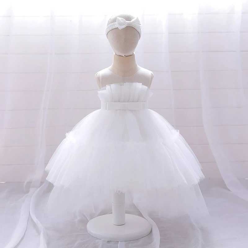 Toddler Trailing Ceremony 1st Birthday Dress For Baby Girl Clothes Baptism Fluffy Princess Dress Girls Dresses Party Gown 0-2Y X250203