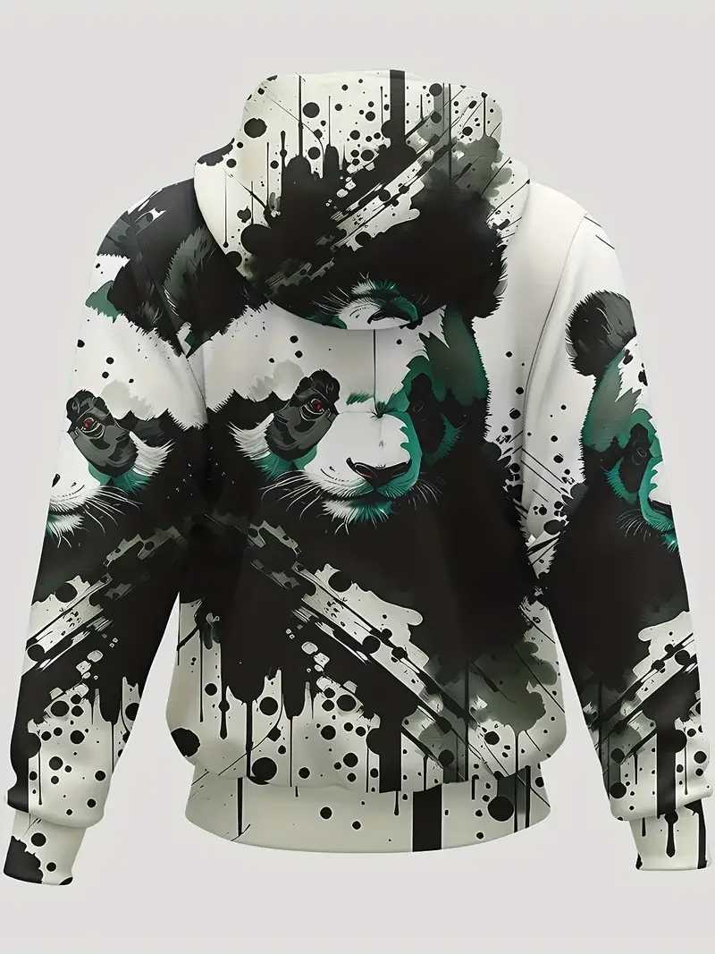 Mens Hoodie 3d Panda Harajuku Print Top Mens Hooded Sweatshirt Oversized Vintage Male Clothing Autumn Long Sleeve PulloverXJ2500118