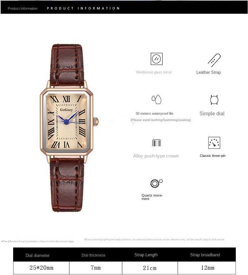 New Wen Watch Leather Strap Womens Quartz Watch Luxury Gift Watch Dropsing Relojes Para Mujer X250203