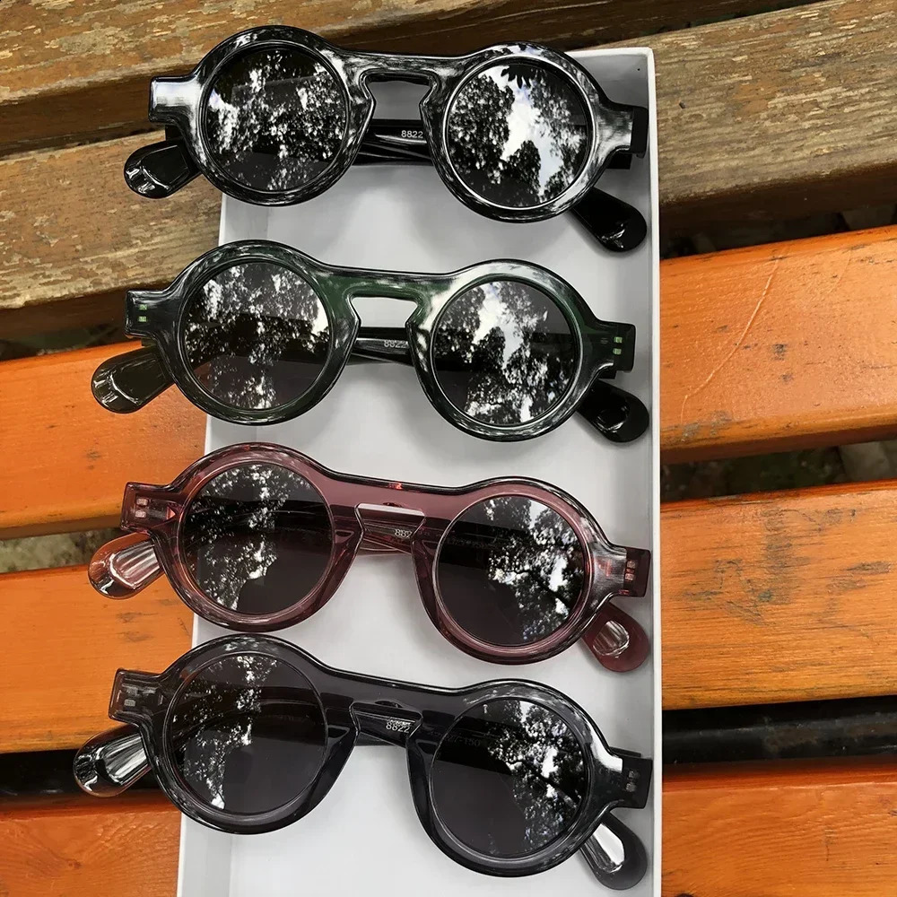 Korean style Fashion Sunglasses for Men and Women Elegant Round Premium Acetate TAC Lens Polarized Sunglasses 250117