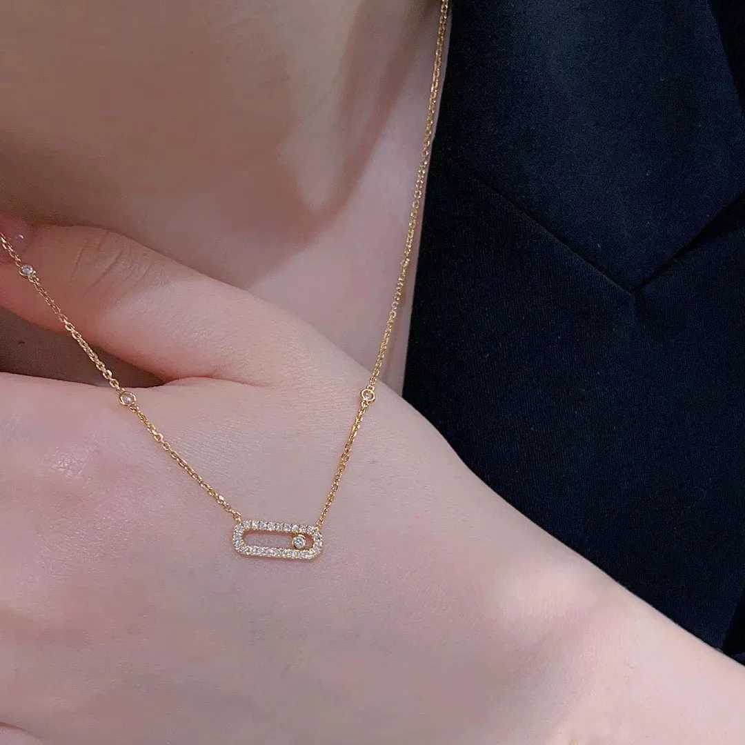 925 Sterling Silver Single Sliding Luxury Womens Diamond Jewelry Necklace Exquisite And Fashionable GiftXJ250114