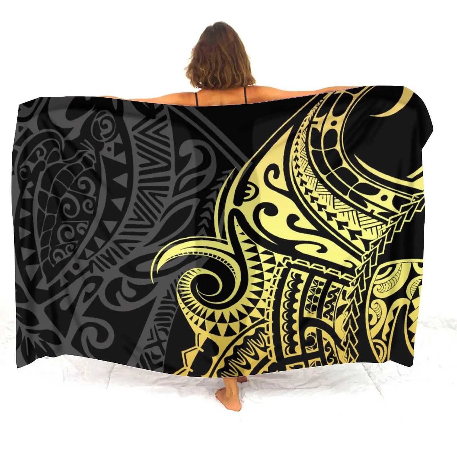 Custom Polynesian Ladies Sarong Retro Tribal Design Seaside Party Bikini Coat Sarong Shl Sun Sarong 2024 New W250120