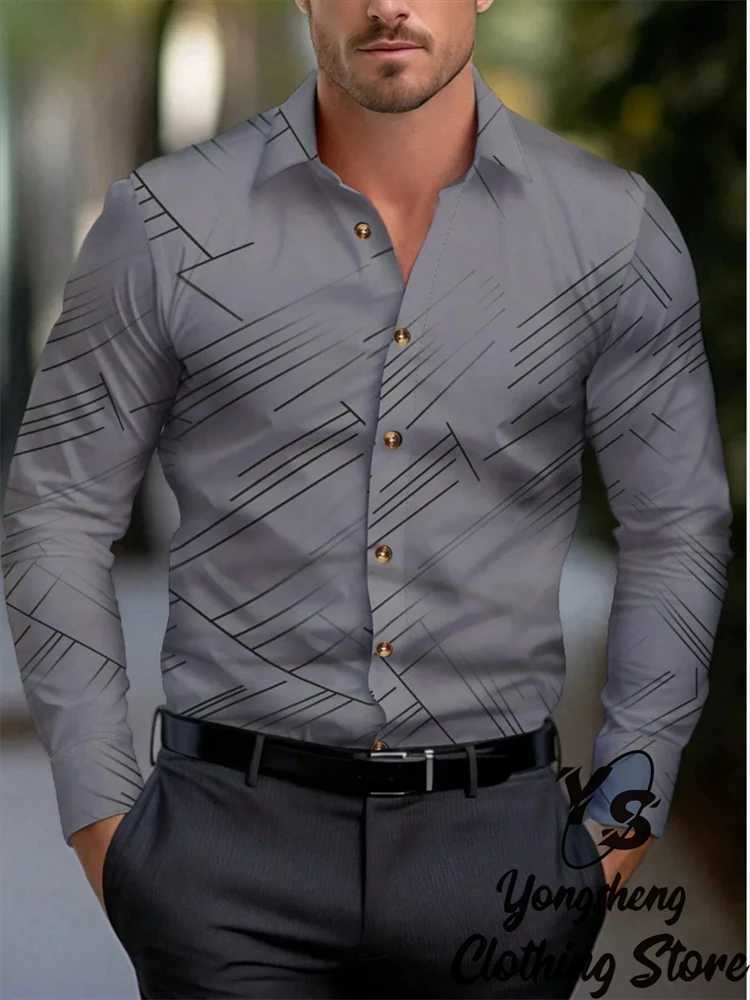 Mens Long Sleeve Shirt Casual Shirt Fashion 2024 New Mens Popular Fashion Commuting Business Oversized ClothingXJ250121