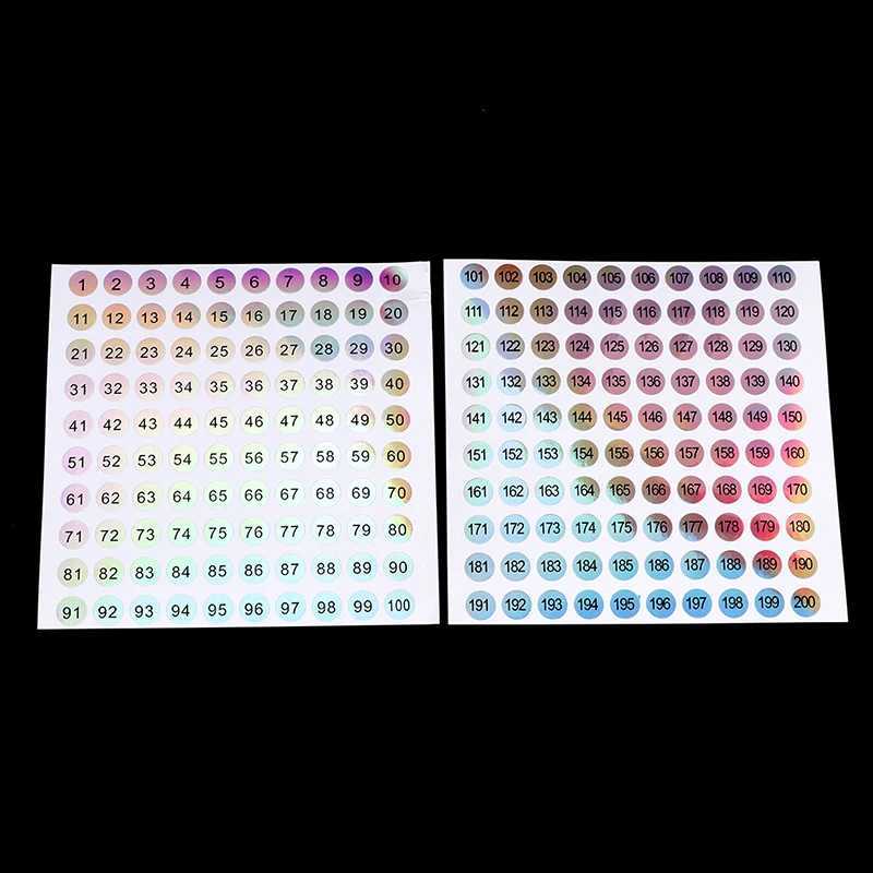 1/2/5 Sheet Number 1-500 Laser Marker Stickers For Nail Polish Glue Bottle Waterproof StickersXJ250120
