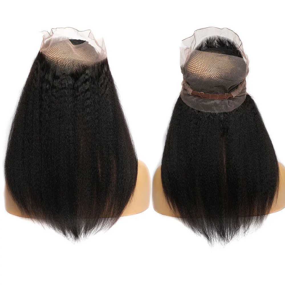 Yaki 360 Lace Clo 10 - 22 Inch Remy Hair Full Lace Frontal Clo Brazilian Silky Kinky Straight 134 Lace Frontal CloXJ250120
