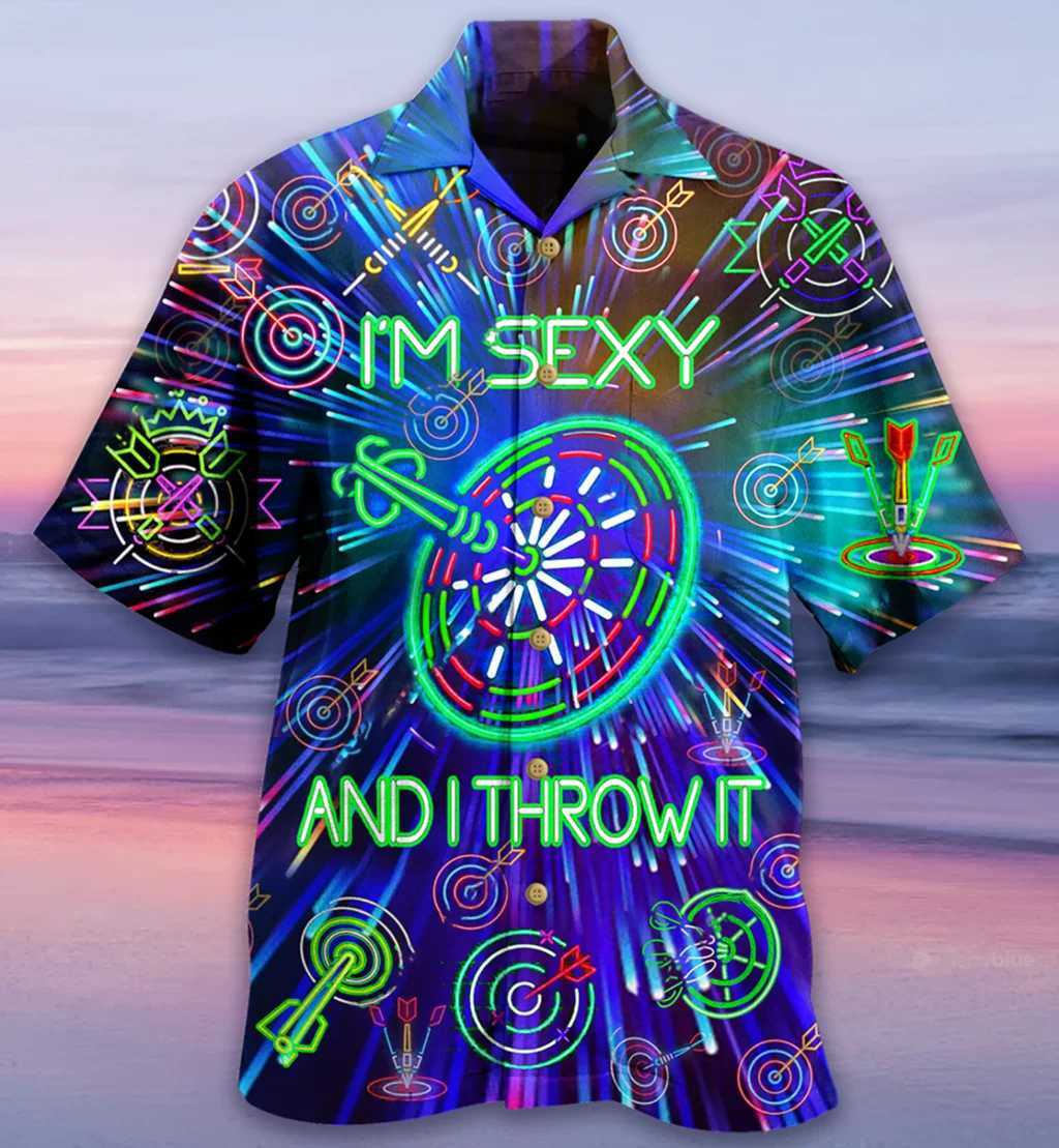 Dart Hawaiian Shirts Men Women Fashion Oversized Blouses Mens Vocation Lapel Shirts Beach Camisas Mens Clothing OwlXJ250121