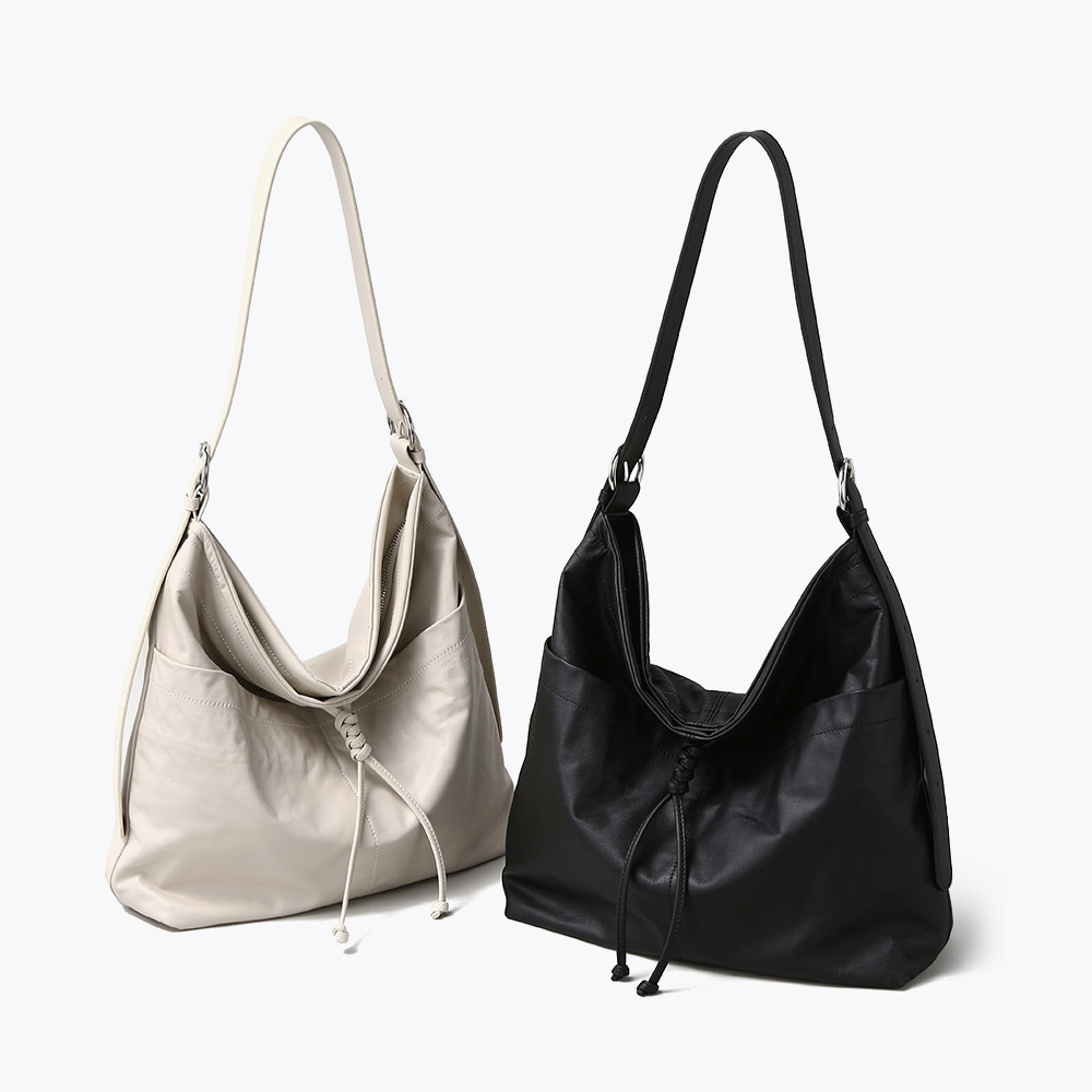 Bag 2025 New Genuine Women's Tote Head Layer Leather Underarm Bow Flow Su Large Capacity Commuter Shoulder Bag