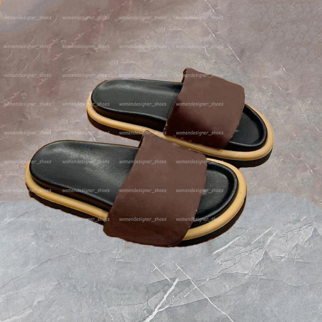 Designer Sliders Denim Sandals Pillow Slides Beach Slipper Fashion Padded Mules Classic Embossed Sandles Man Woman Summer Beach Shoes Size 35-45