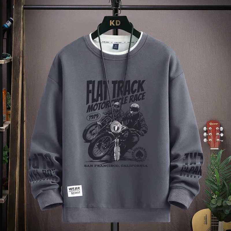 Autumn Mens Motorcycle Graphics Sweatshirt Hoodies Retro Printed Long Sleeve T-shirt Mens Clothing Black O Neck Harajuku TopXJ2500118