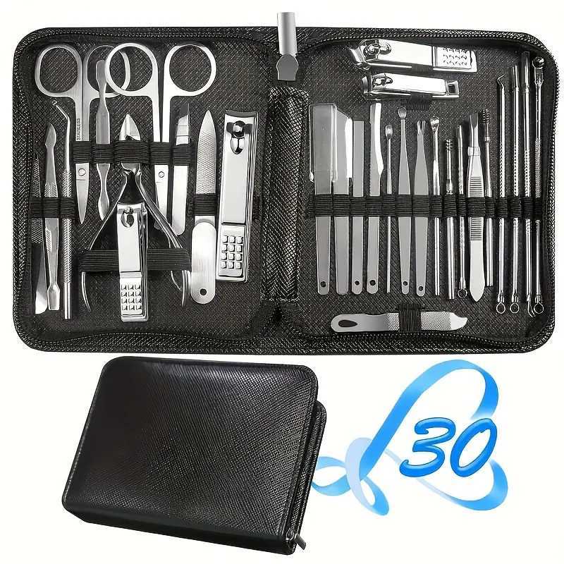 30 pcs Nail Clippers Manicure Tool Set With Portable Travel Case Cuticle Nippers And Cutter Kit Professional Nail Clippers PXJ250121