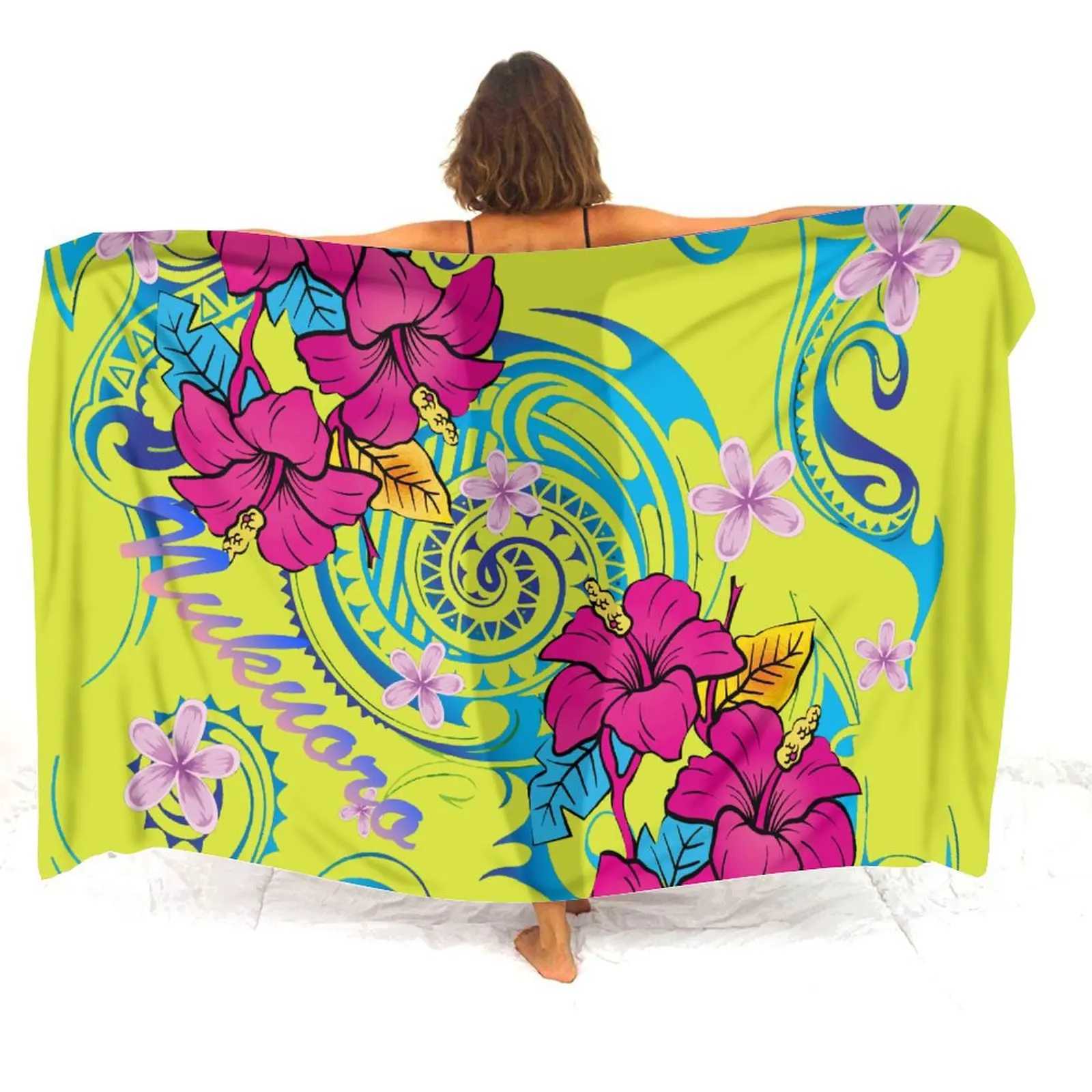 Traditional Tribal Peoples Polynesian Custom Printed Sarong Womens Beachside Windproof Sun Protection Summer Quick-Drying Shl W250120