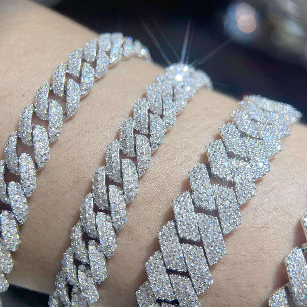 necklace mossinate dia iced out Stylish men's necklaces sier moissanite cuban k chain