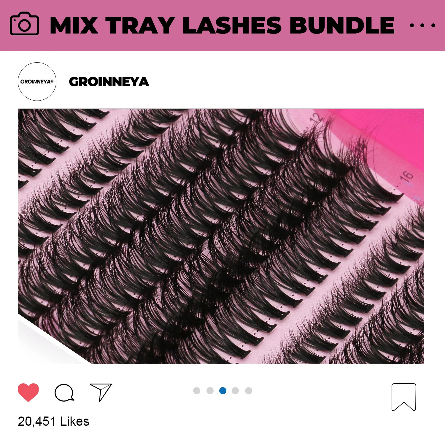 GROINNEYA DIY Lashes Extension Kit Individual Lashes Clusters Faux Mink Eyelash Extension Mix set with Lash Bond and Seal Makeup 250110