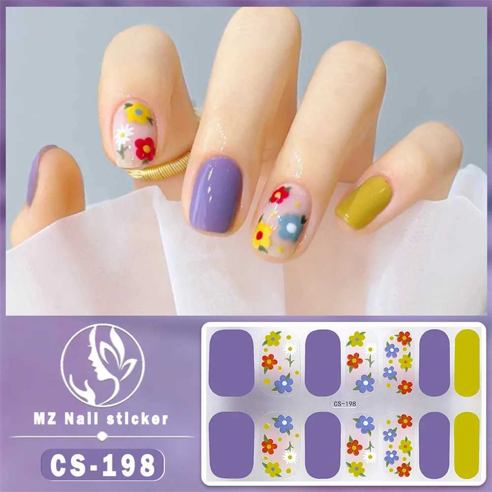 Waterproof No Baking Gel Nail Polish Film Full Cover Stickers Spring Summer Membrane Paper Self Adhesive Manicure DecoracionXJ250120