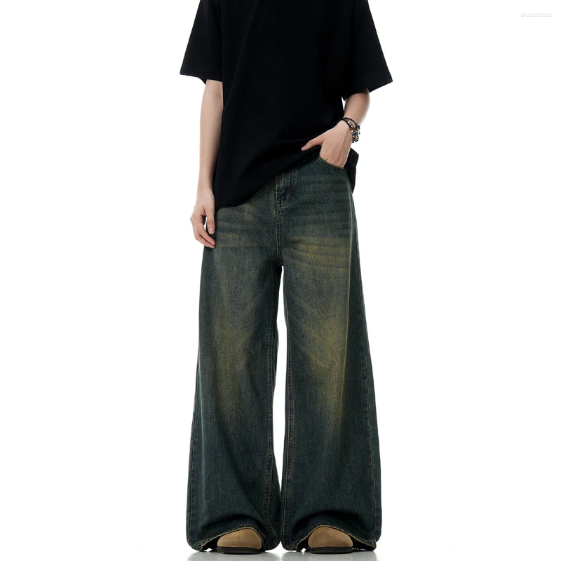 Men's Jeans Baggy For Men Loose Fit Y2k Pants 90s Vintage Casual Skater Wide Leg Hip Hop Aesthetic Streetwear
