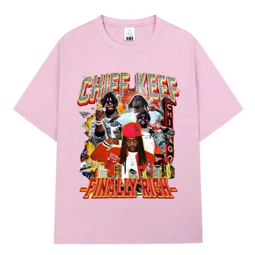 Rapper Chief Keef Finally Rich Graphic T Shirt Men Women Fashion Hip Hop Short Sleeve T-shirt 100% Cotton Oversized T-shirts Top X250203