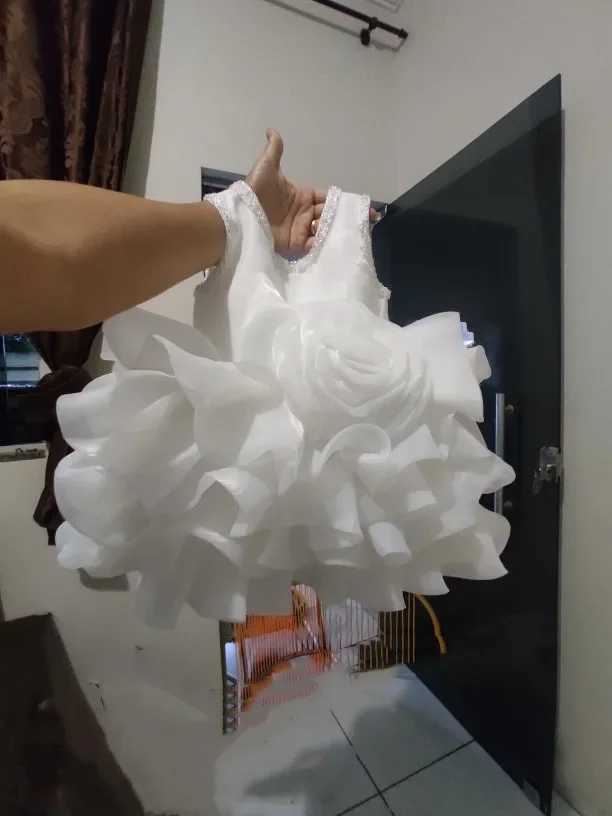 Flower Girls Dresses For Kids Baby 1st Birthday Childrens Princess Costume Infant Ball Gowns Baptism Party Fluffy Wedding Dress X250203