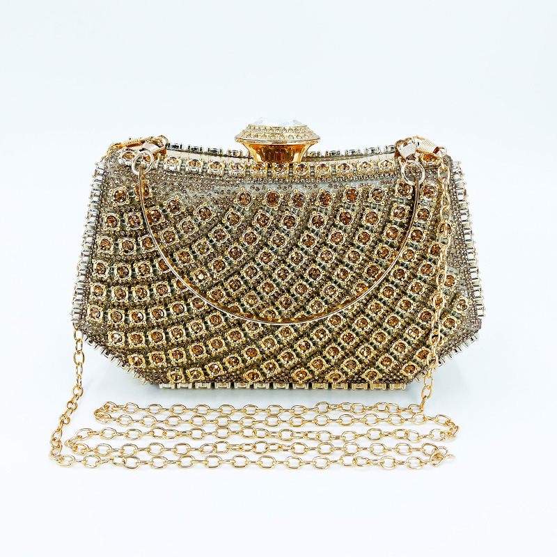 High Appearance Daily Casual Hand-Held Bag, Rhinestone Embellishment, Simple And Atmospheric Women's Banquet Party Bag