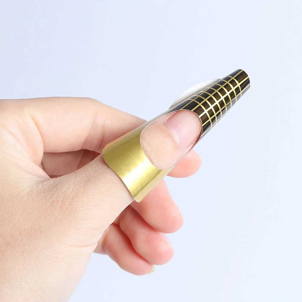 100Pcs French Nail Form Tips Acrylic UV Gel Extension Curl Form Building Gel Sticker Art Manicure StencilXJ250120