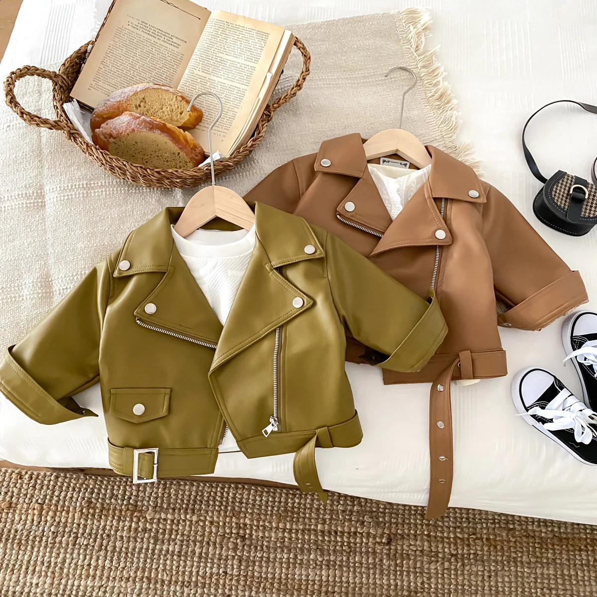 Winter in Kids Baby Girls Boys Fashion Top - Children Leather Thick Zipper Girdle Coat Toddler Trend Jacket 2-9Y 250113