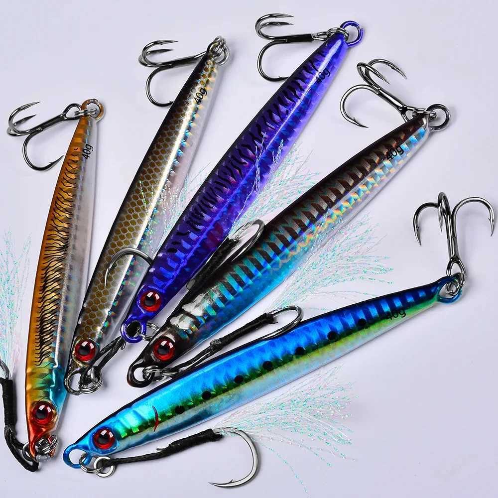 PROBEROS Jigs Sink Fast Metal Fishing Lures for Long Distance Casting with Hooks 3D Fast Retrieve Sea with HooksXJ250122