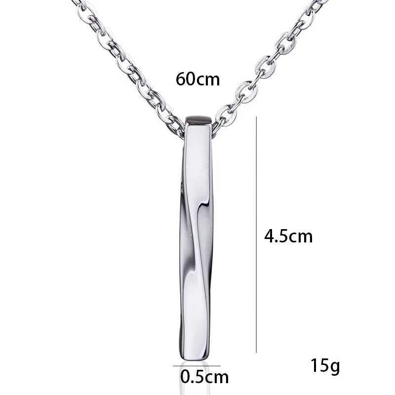 Black Rectangle Pendant Necklace Men Trendy Gothic Stainless Steel Chain Women Necklace Fashion Jewelry GiftXJ250121