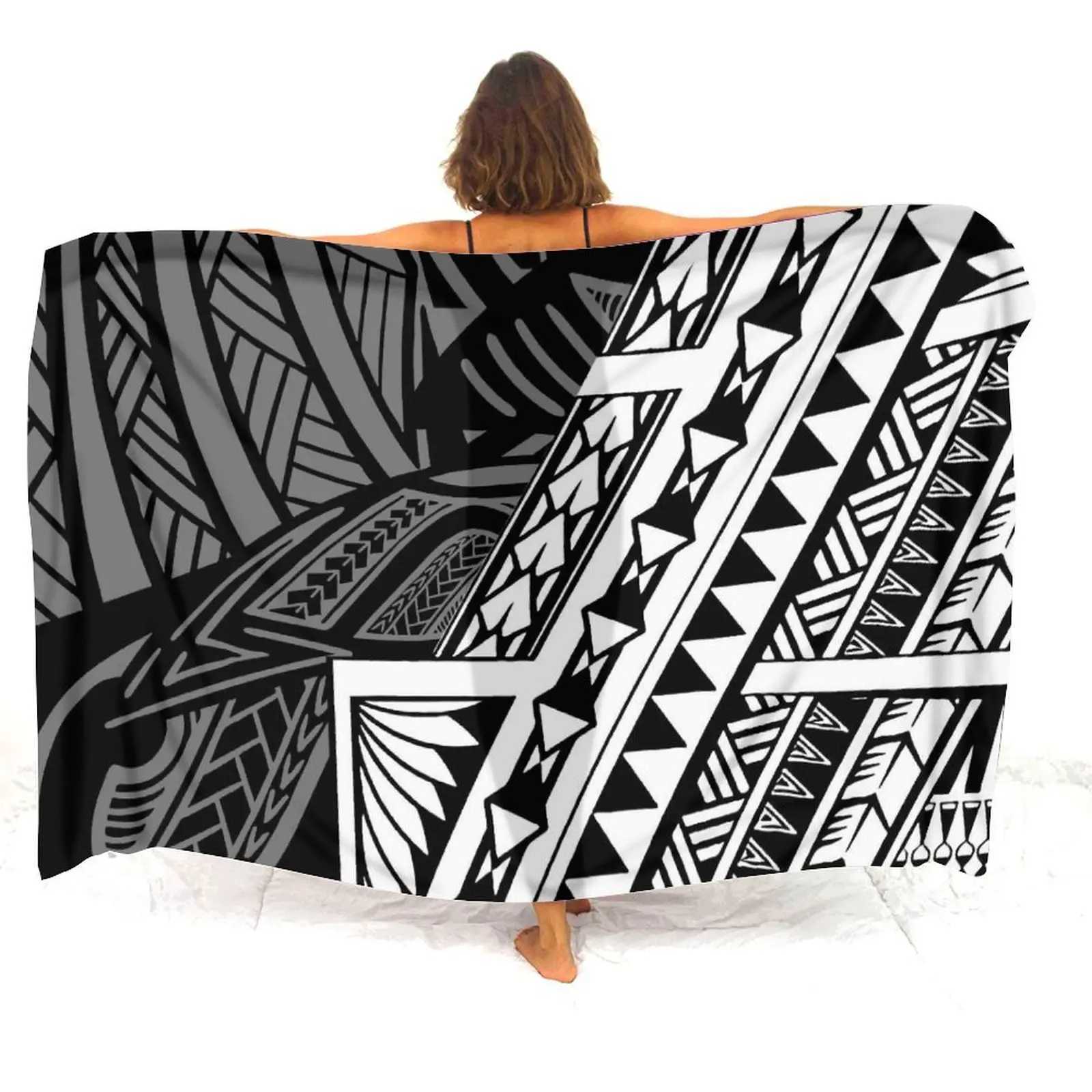 Samoa Fiji Vintage Art La Sarong Custom Polynesian Print Design One-Piece Sunblock Coat Free Shipping W250120