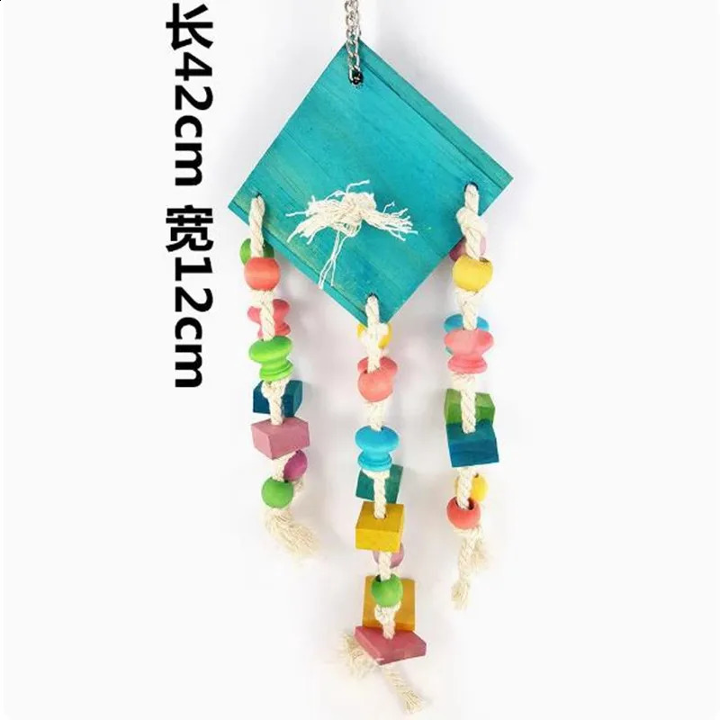 Parrot Grinding Swing Station Ladder String Toy Bird Supplies DIY Claw Paw Dumbbell Color Wood Rope Pet Products 250121