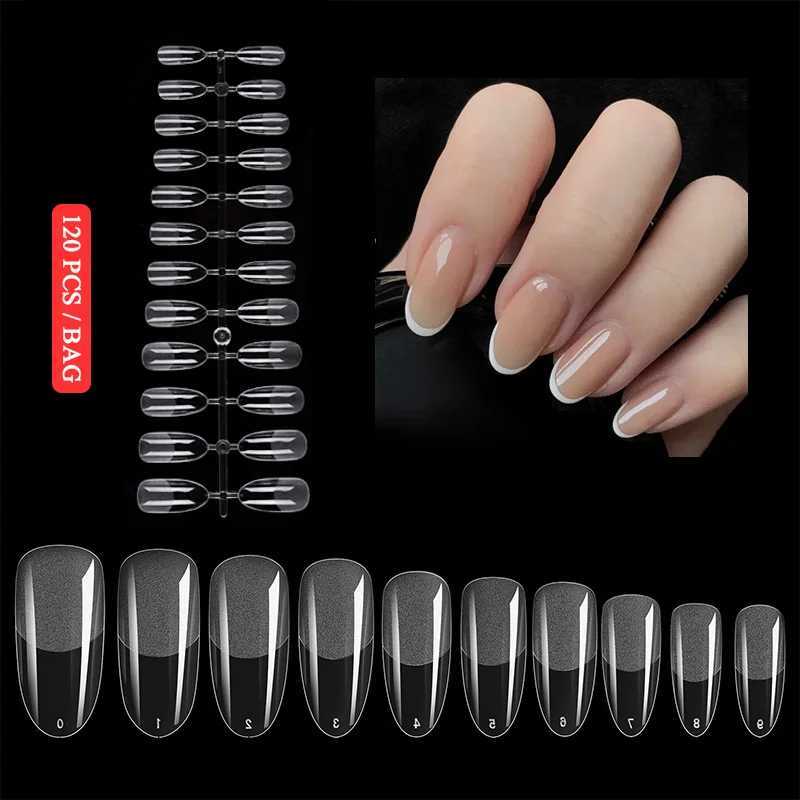 120pcs Nail Extension Press on Nails Coffin Nail Tips Clear Full Cover For Fake Nails Artificial Press on For BallerinasW250120