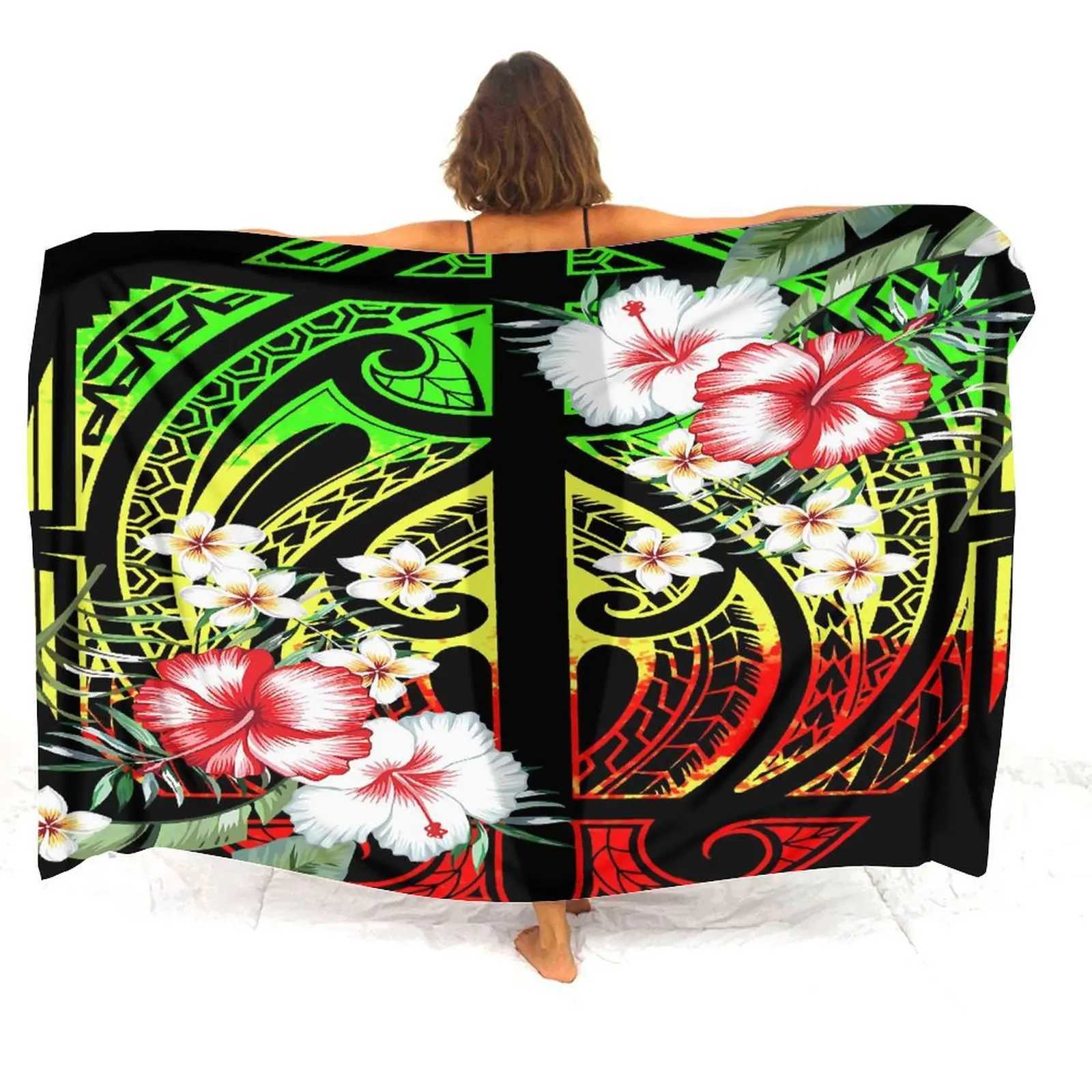 Custom Polynesian Ladies Sarong Retro Tribal Design Seaside Party Bikini Coat Sarong Shl Sun Sarong 2024 New W250120