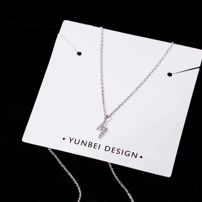 Petite 925 Sterling Silver Geometric Necklace Cute Flash Diamond Pendant Accories Female Clavicle Chain Fashion Jewelry GiftXJ250114