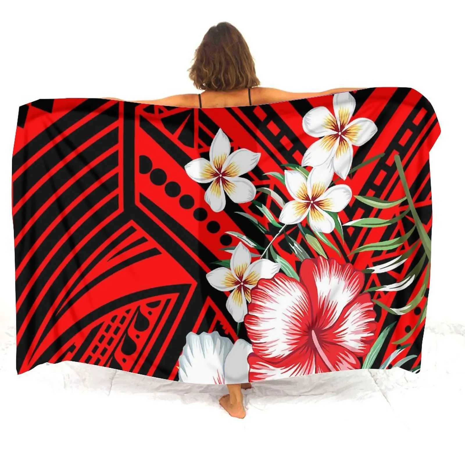 2024 New Haiian Seaside Sarong Ladies One-Piece Coat Soft Ce Elegant Bikini Coat Sarong Custom Polynesian Print W250120