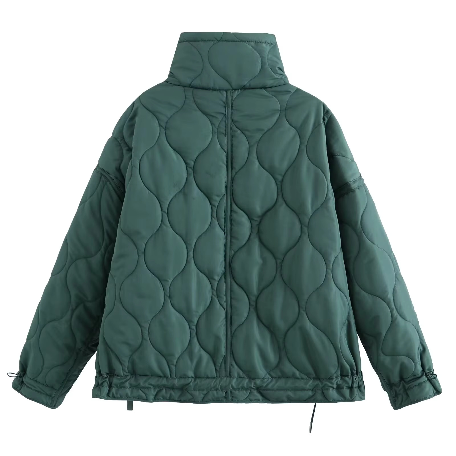 TRAF Women 2024 Autumn And Winter New Fashion Multicolor Short Cotton-Padded Jacket Chic Collar Zipper Coat Outerwear Mujer