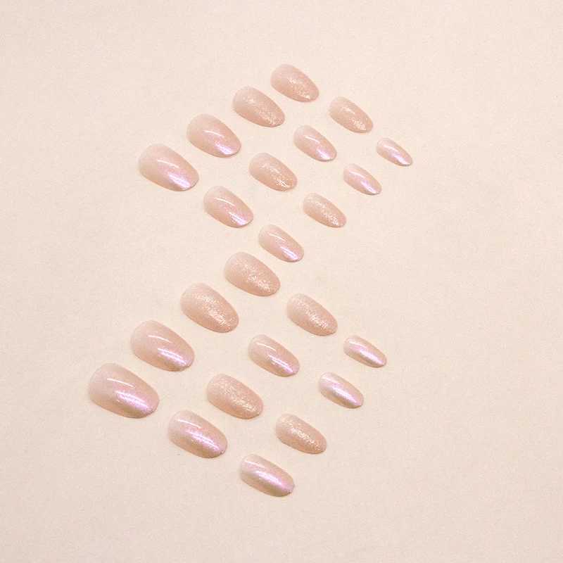 24Pcs Auroras False Nail Tips Press on Nails French Fake Nails Artificial Finger Manicure Reusable False Nails for Women DecorW250120
