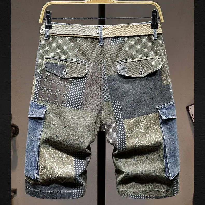 Harajuku Fashion Clothing Casual Denim Knee Length Shorts for Men Summer 2024 Hip Hop Streetwear Short Jeans 250121