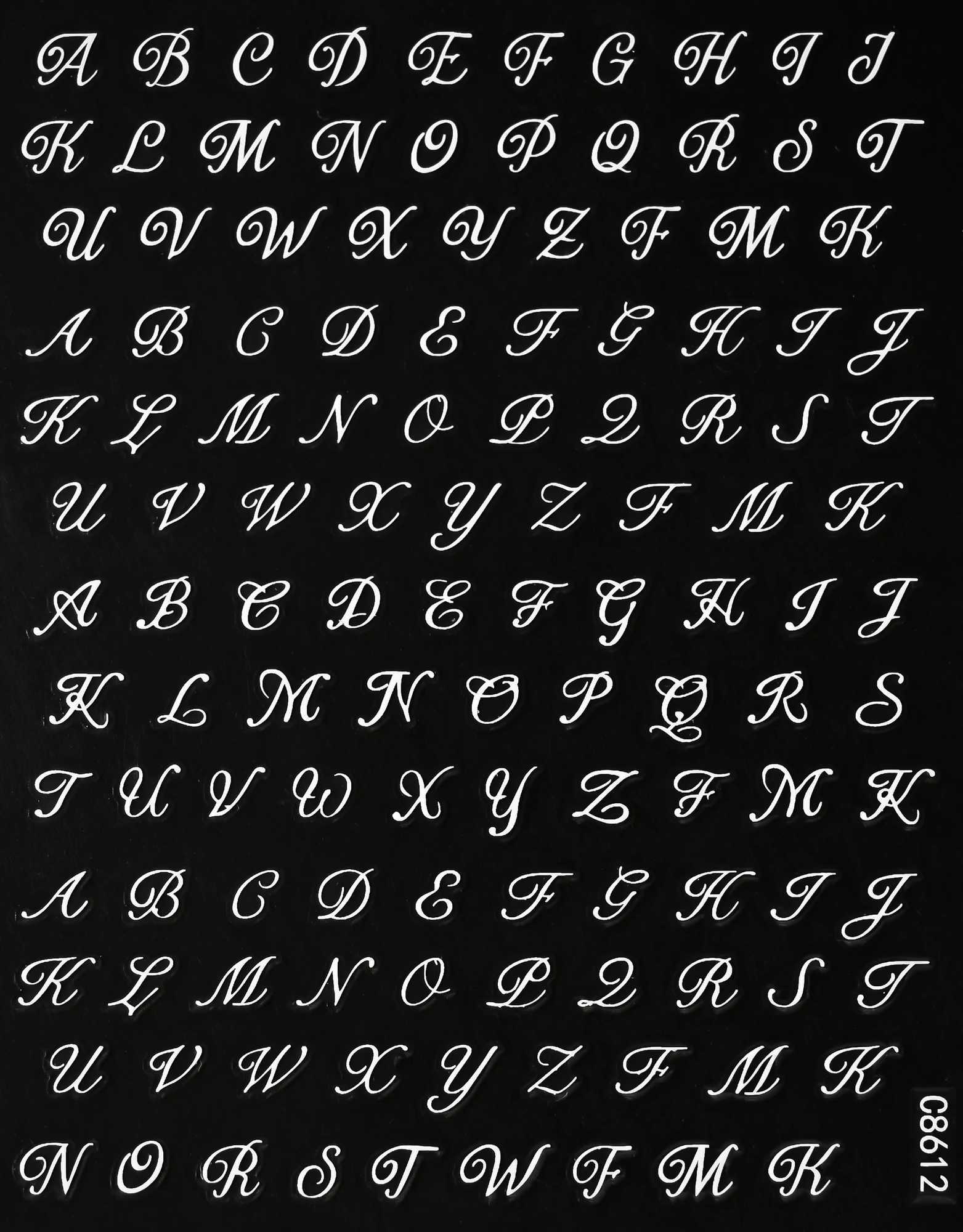 4Sheet/Set Roman Letter Nail Stickers 3D Laser Gold/Silver/Black/White Letter Nail Decal DIY Old Alphabet Manicure Slider NK*4XJ250120
