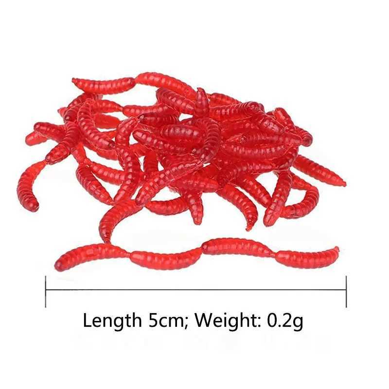Red Worm Lure 5cm/1.97in Lifelike Fishy Smell Earthworm Stick Fishing Lures Artificial Fishing Soft Bait Pesca 50-1000PcsXJ250122