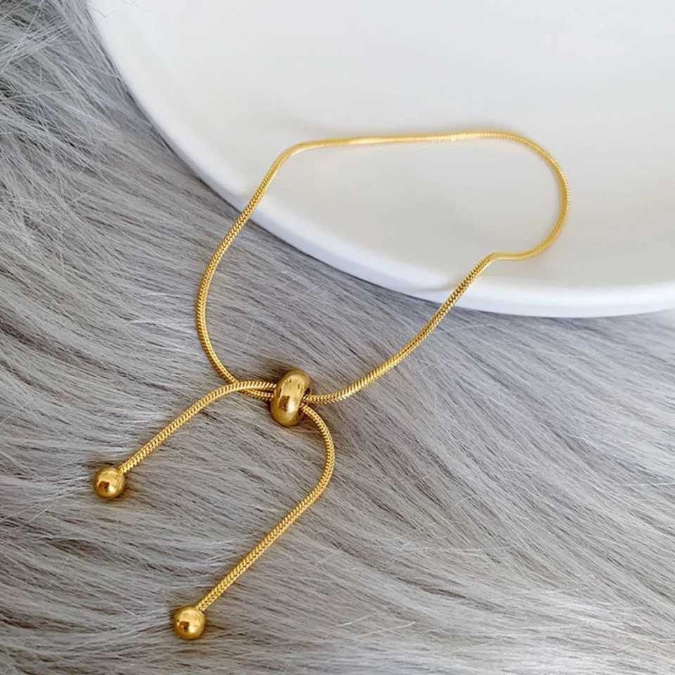 Concise Adjustable Stainl Steel Anklets for Women High Quality Design Gold Color Snake Chain Minimalist Anklet BraceletXJ250121