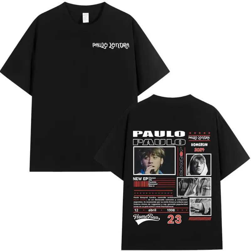 Rap singer Paulo Londra Homerun album graphic T-shirt mens fashion hip-hop oversized T-shirt short sleeved cotton loose T-shirt X250203