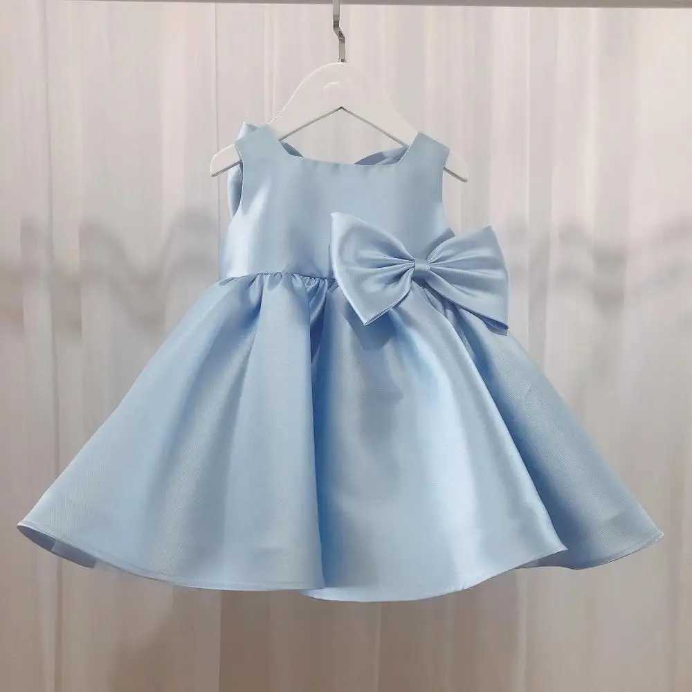 Newborn bead pleated Tutu baby girl dress blue lace party birthday princess dress baby baptism party evening dress summer ball dress X250203