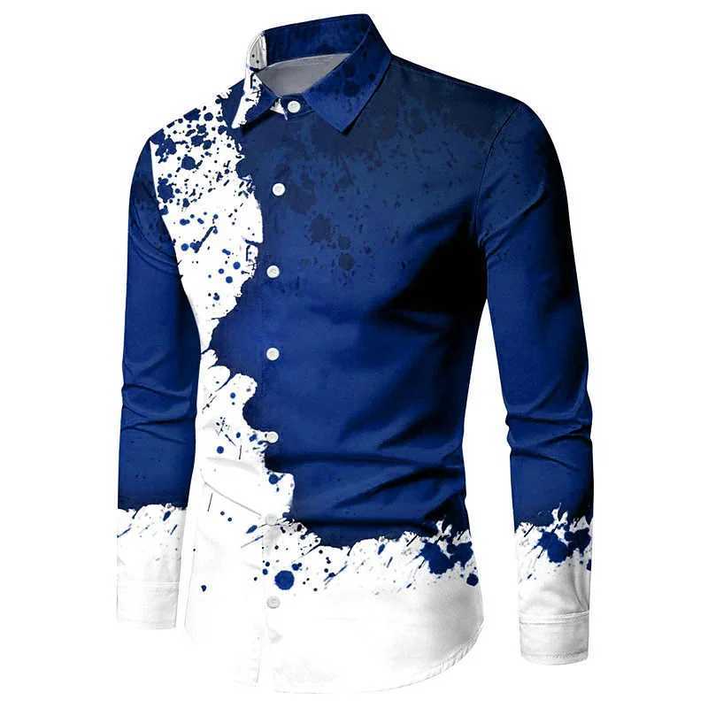 Fashionable Mens Shirt Splash Ink Stripe Designer Design Casual Outdoor Lapel Luxury Party Tops Soft Comfortable New StyleXJ250121