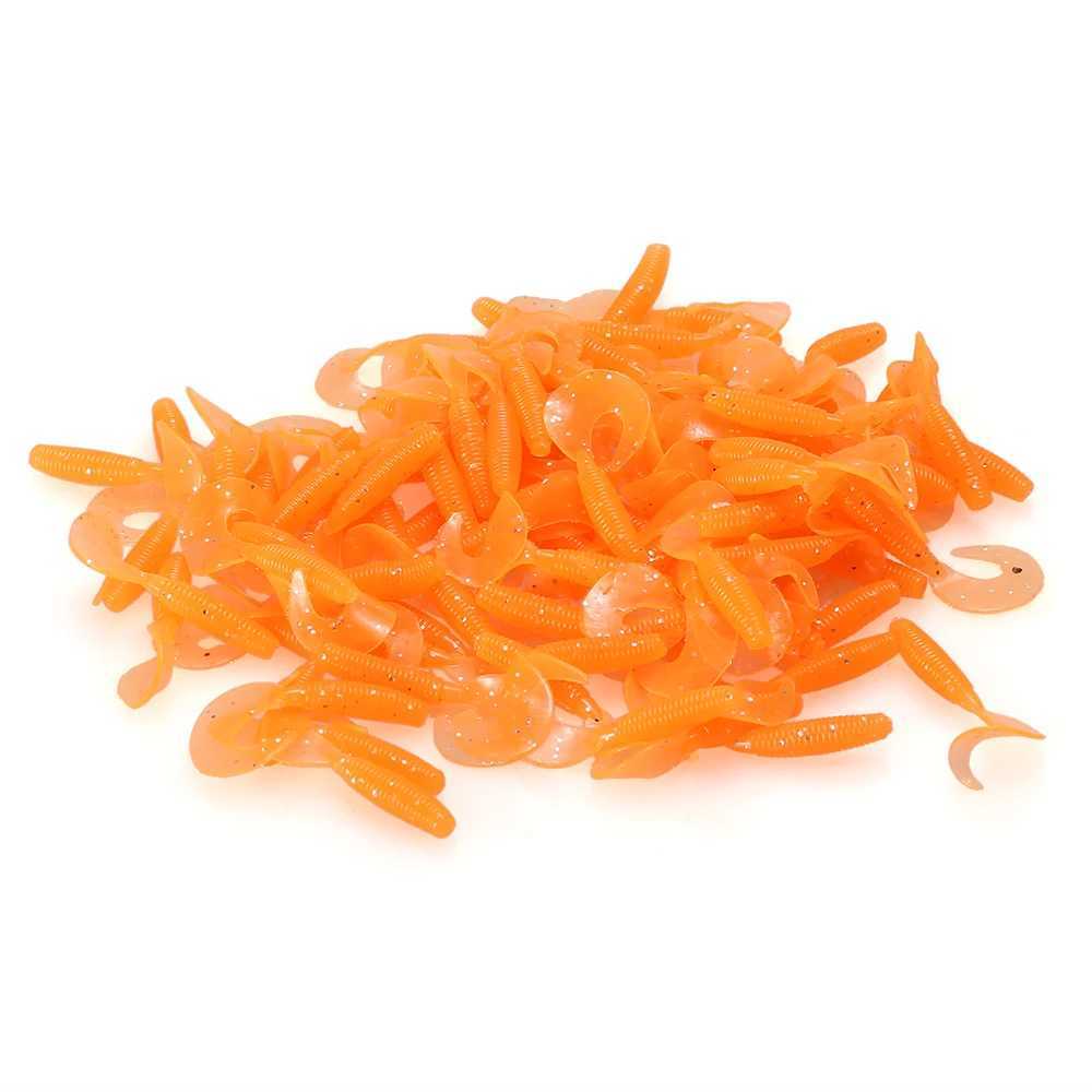 100Pcs/Lot Fishing Lures 4cm 0.4g Soft Bait Artificial Silicone Wobbler Worm Moggot Grub Lure Sea Swimbait Pike Carp AccessoriesXJ250122
